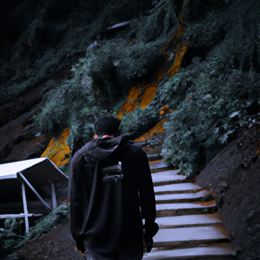 A person enjoying a simple and minimalist lifestyle in nature