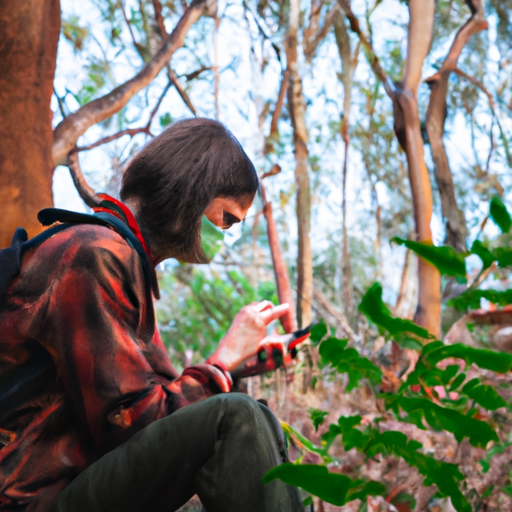 A person disconnecting from electronic devices and enjoying nature